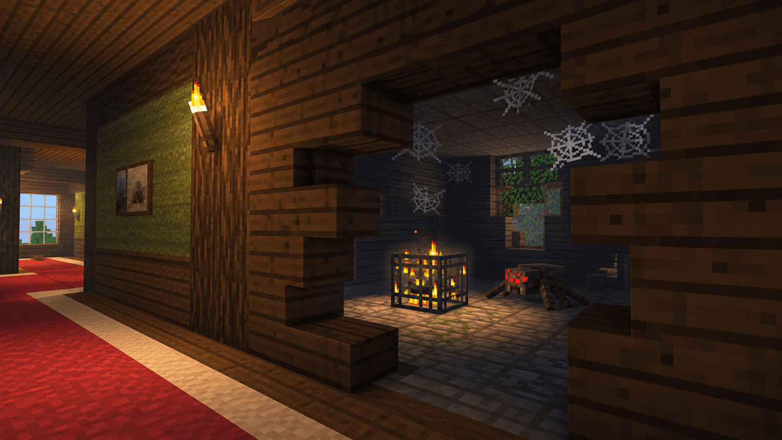 Minecraft editorial cover for "Did You Know spider spawners can generate in secret rooms in woodland mansions? Why It Matters on Vanilla Minecraft Servers" inspired by use the fact as a springboard for explaining how overlooked minecraft knowledge changes early survival routes and server onboarding.